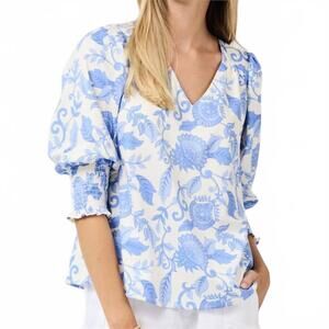 NEW MARY SQUARE ashlyn porcelain vines top in blue
